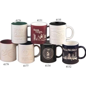 Maroon-white - Two Tone Ceramic Mug With White Interior, Holds 11 Ounces