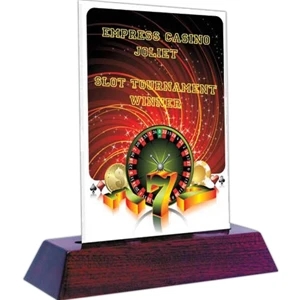 Nanobrite (c) - Vertical Rectangle Crystal Clear Award On A Base, 4" X 6"