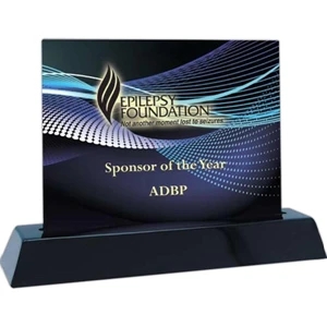 Nanobrite (c) - Horizontal Rectangle Crystal Clear Award On A Base, 8" X 10"