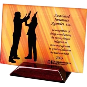 Nanobrite (c) - Beveled Rectangular Award With Slotted Piano Finish Base