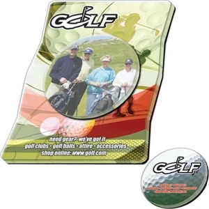 Golf Shaped Picture Frame With Round Insert - Acrylic Picture Frame Magnet With Insert, 1/4" Thick, 5" X 7"