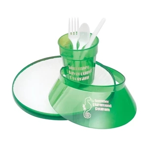 Jewel - Picnic Kit Includes Flying Disc, Sun Visor, Cup And 9" Paper Plate And Utensils