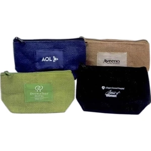 Eco Friendly Cosmetic Carry Case Is Made Of Natural Jute Fiber With Cotton Lining
