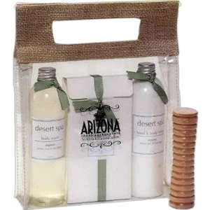 Bamboo Tray Holds Mango Lotion, Mango Bath Gel, Travel Candle, Mango Soap & Tea