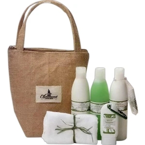 Bahama Getaway - Natural Jute Sun Tote Holds Lotion, Lip Balm, Hand Towel And Sun Care Products