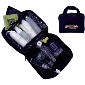 Travel Comfort Set With 2 Inside Pockets, Scope, Toothpaste, Foot Lotion And More