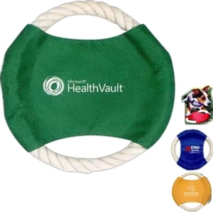 Rope Flying Disc, With Full Color Sticker, 7" Diameter, Fun For Dogs Of All Sizes