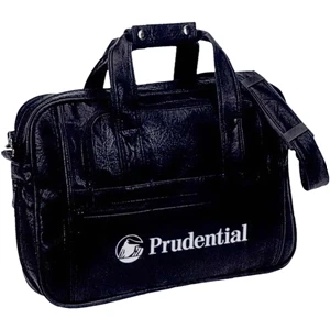 Blind Debossing - Simulated Leather Portfolio With Zippered Main Compartment And 2 Front Pockets