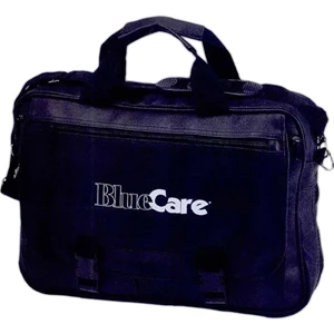 Embroidery - Expandable Simulated Leather Portfolio With Organizer And Gusset That Expands To 5"