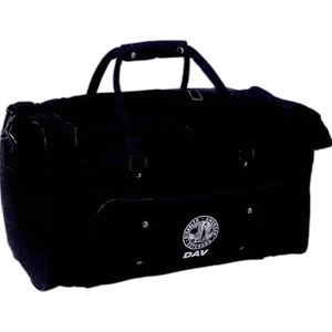 Silkscreen - Simulated Leather Overnight Duffel Bag With U-shape Lid And Shoulder Strap