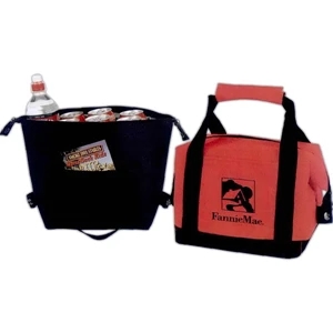 Silkscreen - Six-can Leak-proof Cooler Tote With Front Pocket And Webbed Carrying Handles