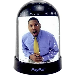 Clear Front Photo Snow Globe With Black Back And Base, Insert Size 2" X 2 7/8"