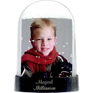 Clear Front And Back Photo Globe With Black Base, Insert Size 2 - 2" X 2 7/8"
