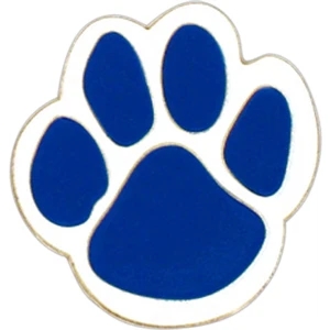 School - Color Paw Print w/ White Enamel Lapel Pin