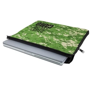 Extra Large Size, Neoprene Camo Four-color Process Laptop Sleeve With Zipper
