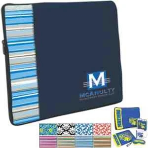 P.k. Reese (tm) - Laptop Sleeve With Silver Lake Designer Pattern Front Accent Panel And Black Gusset