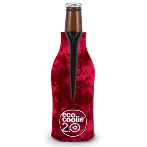 Bottle Coolie (tm) Eco Coolie (tm) - Camo Four-color Process Zippered Eco-bottle Insulator