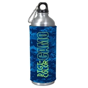 Camo Four Color Process Foam Sleeve Over A Blank Aluminum 24 Oz. Sports Bottle