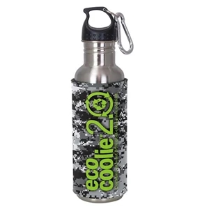 Eco Coolie (tm) - Camo Four Color Process Scuba Eco-foam Sleeve Over A 750 Ml Sports Bottle