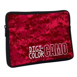 Camo Four Color Process Laptop Computer Sleeve With Zipper, 10.25" X 7" X 1.1"
