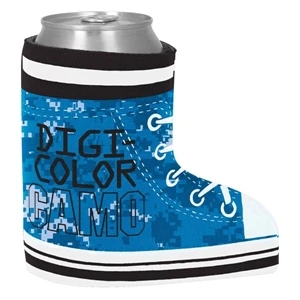 Sneaker Coolie (tm) - Camo, Four-color Process Bottle Insulator With Sneaker Design