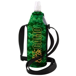 Water Wetsuit (tm) - Camo Four Color Process Bottle Insulator With Adjustable Shoulder Strap