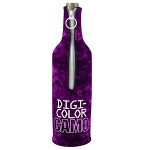 Bottle Suit (tm) - Camo Four Color Process Wine Bottle Insulator With Zipper And Glued-in Bottom