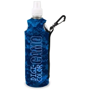 Water Wetsuit (tm) - Camo Four Color Process 1/2 Liter Bottle Insulator With Plastic Hook