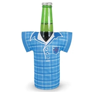 Bottle Jersey (tm) - Plaid Golf Shirt Style Bottle Insulator Sleeve, 1/8" Thick