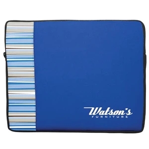 P.k. Reese (tm) - Laptop Sleeve With Black Gusset And Silver Lake Design Pattern