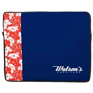 P.k. Reese (tm) - Laptop Sleeve With Black Gusset And Red Hawaiian Design Pattern