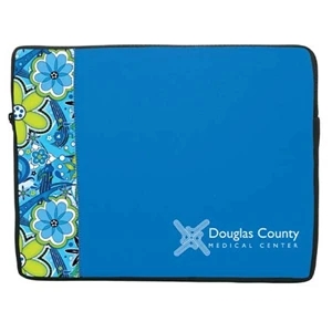 P.k. Reese (tm) - Standard Size Laptop Sleeve With Blue Medley Designer Pattern Front Accent Panel