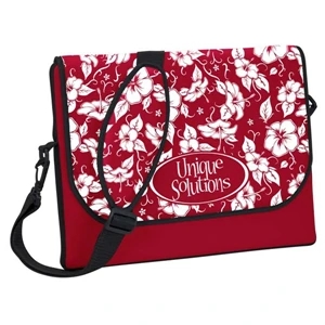 P.k. Reese (tm) - Large Messenger Bag-style Laptop Sleeve With Red Hawaiian Designer Pattern