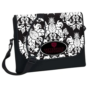 P.k. Reese (tm) - Large Messenger Bag-style Laptop Sleeve With Pineapple Damask Designer Pattern