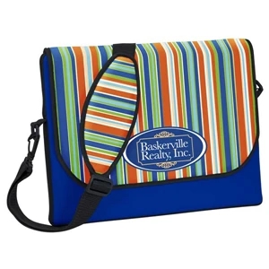 P.k. Reese (tm) - Large Messenger Bag-style Laptop Sleeve With Outer Banks Designer Pattern On Flap