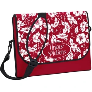 P.k. Reese (tm) - Standard Messenger Bag-style Laptop Sleeve With Red Hawaiian Design