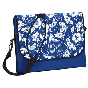 P.k. Reese (tm) - Standard Size Messenger Bag-style Laptop Sleeve With Blue Hawaiian Design