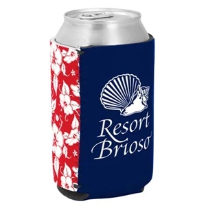Kolder Kaddy (tm) P. K. Reese (tm) - Two Tone Can Insulator With Red Hawaiian Design On One Side