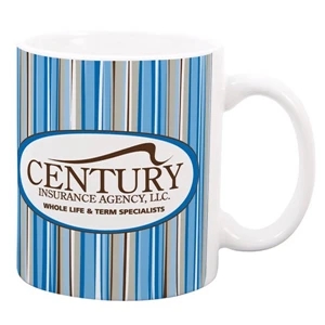 P.k. Reese (tm) - White 11 Oz. Ceramic Mug With Silver Lake Designer Pattern