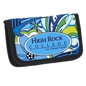 P.k. Reese (tm) - Blue Medley Designer Pattern Business Card/atm Card Holder With Vinyl Pockets