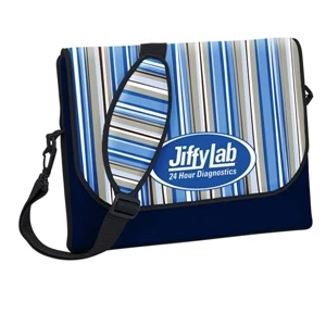 P.k. Reese (tm) - Messenger Bag Style Laptop Sleeve With Silver Lake Design With Zipper Closure