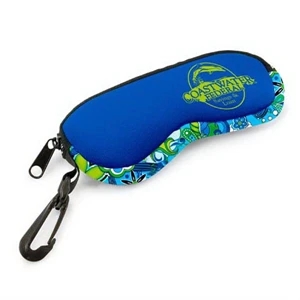 P.k. Reese (tm) - Designer Two Tone Eyeglass Case With Blue Medley Pattern Gusset