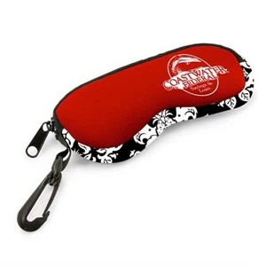 P.k. Reese (tm) - Two Tone Eyeglass Case With Pineapple Damask Pattern Gusset And Clip Hook