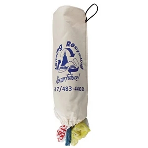 Bag Tender - Natural Duck Dispenser For Recycling Plastic Grocery Bags, W 8" X 18"