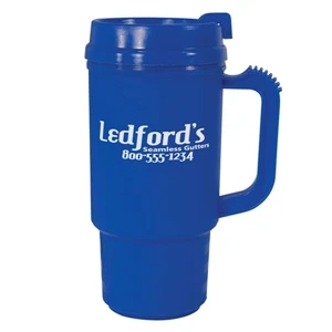 Textured Automate (tm) - 14 Oz. Blue Textured Plastic Mug Features Sip-through Lid With Twist Closure