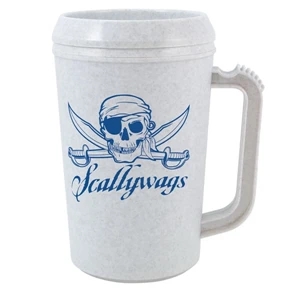 22 Oz. Granite Colored Insulated Thermal Mug With Plastic Sip-through Lid
