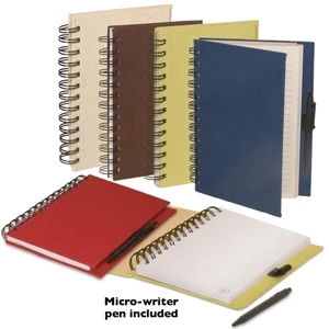 Eco-responsible (tm) Earth-safe - Journal Book With Natural Flax Cover And Double Metal Loop Wire Binding