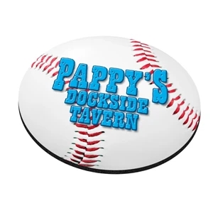 Four Color Process, Mouse Pads, Round, Natural Rubber, 8" Diameter, Baseball Design