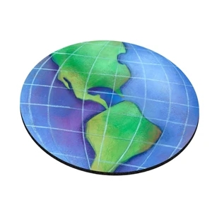 Four Color Process, Mouse Pads, Round, Natural Rubber, 8" Diameter, Globe Design