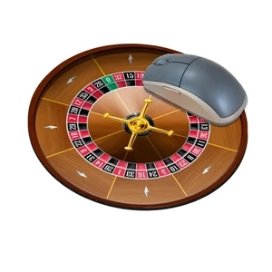 Four Color Process, Mouse Pads, Round, Natural Rubber, 8" Diameter, Roulette Wheel